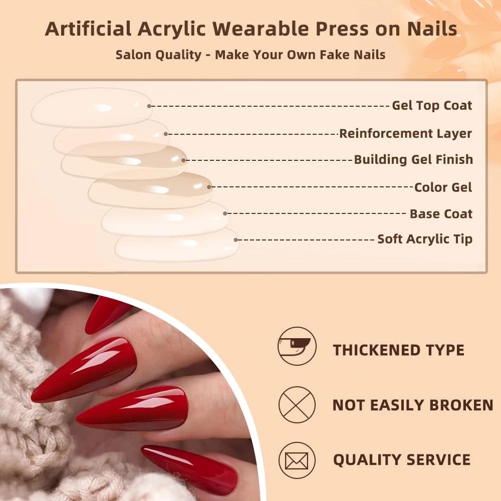 Almond French Press On Nails