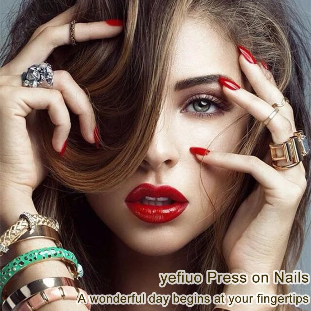 Almond French Press On Nails