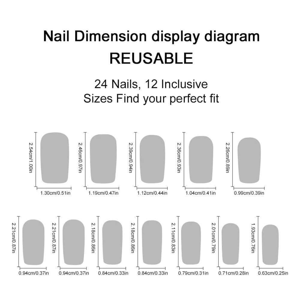 Long Square Press On Nails