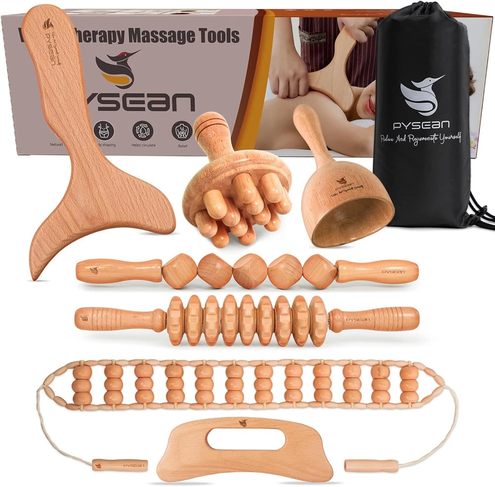 7-Piece Wooden Massage Tool Kit