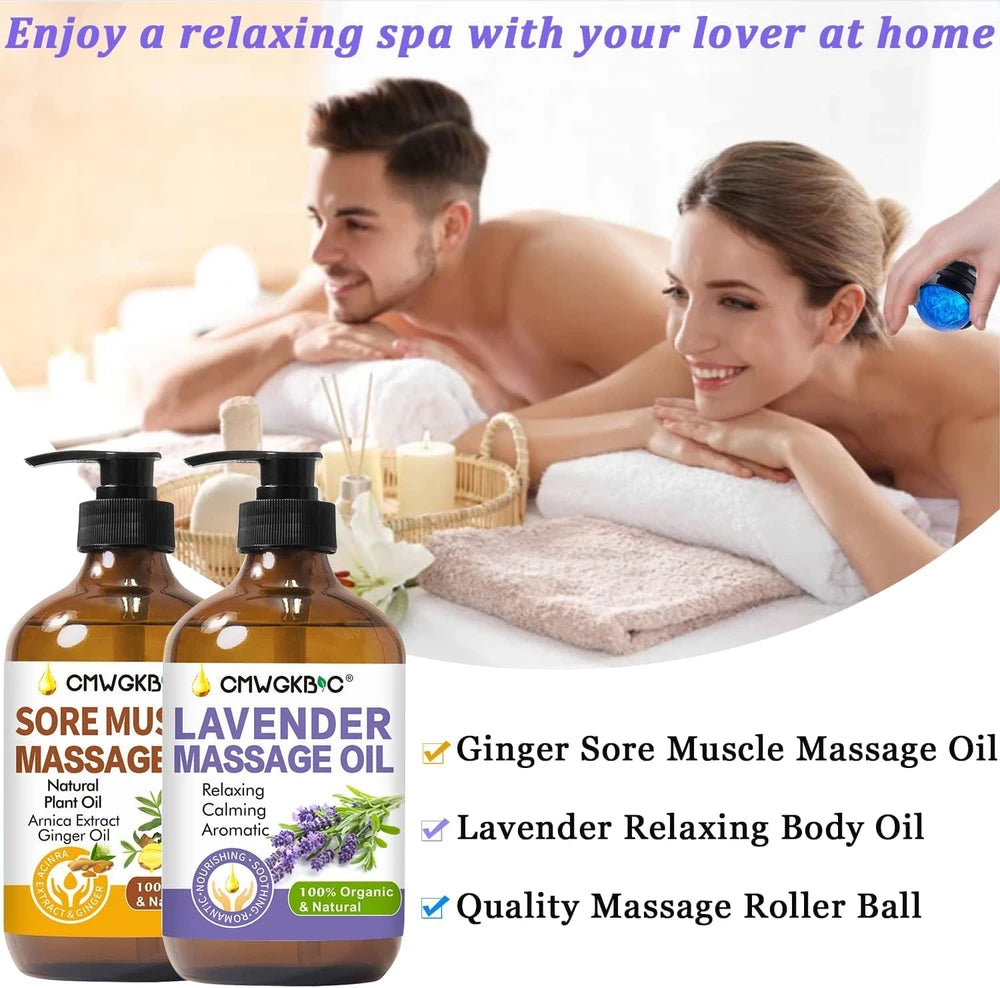 Ginger and Lavender Massage Oil Set