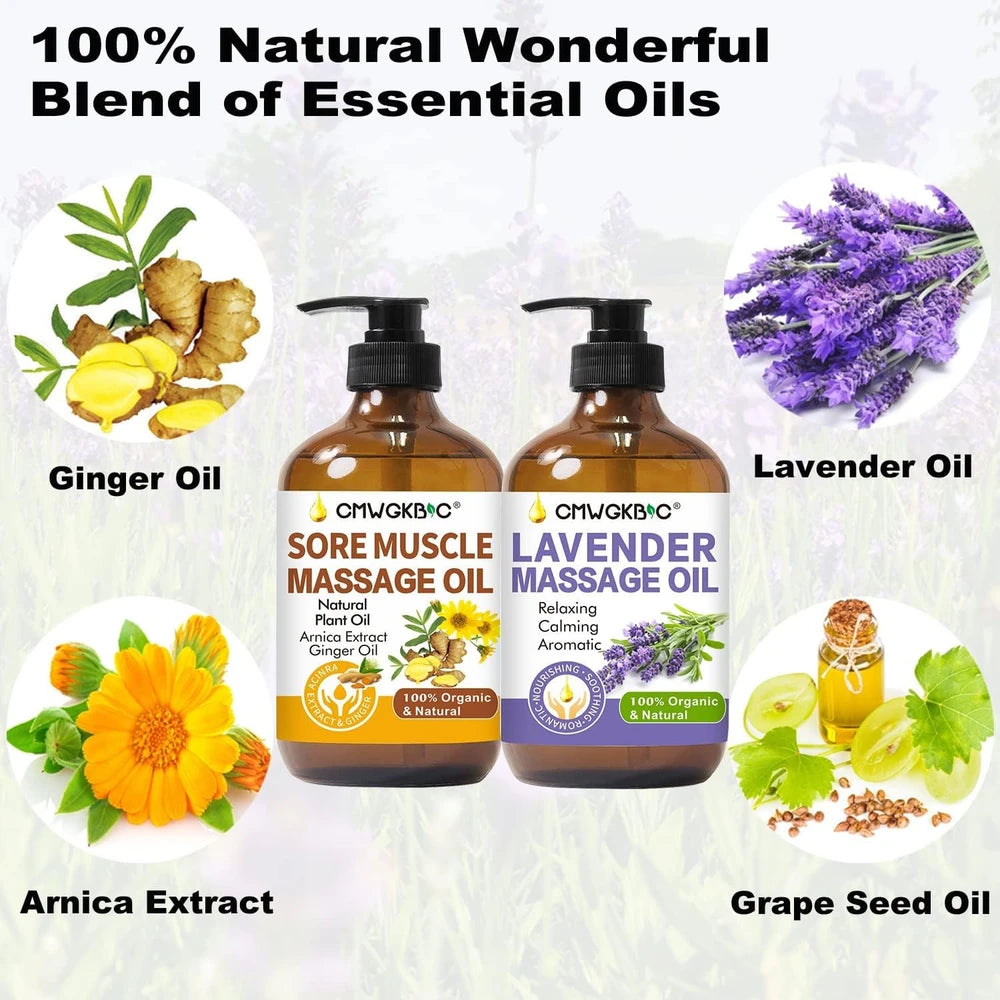Ginger and Lavender Massage Oil Set